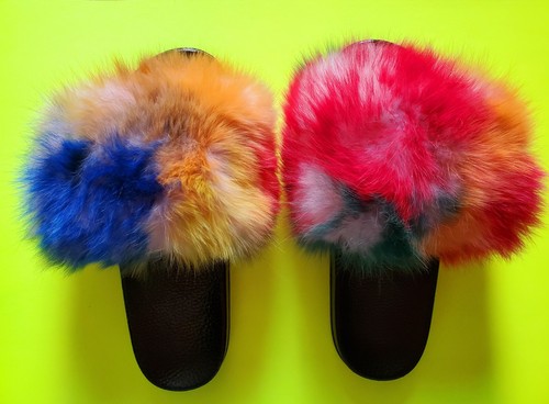 Womens fashion fur slides cute - fashion,